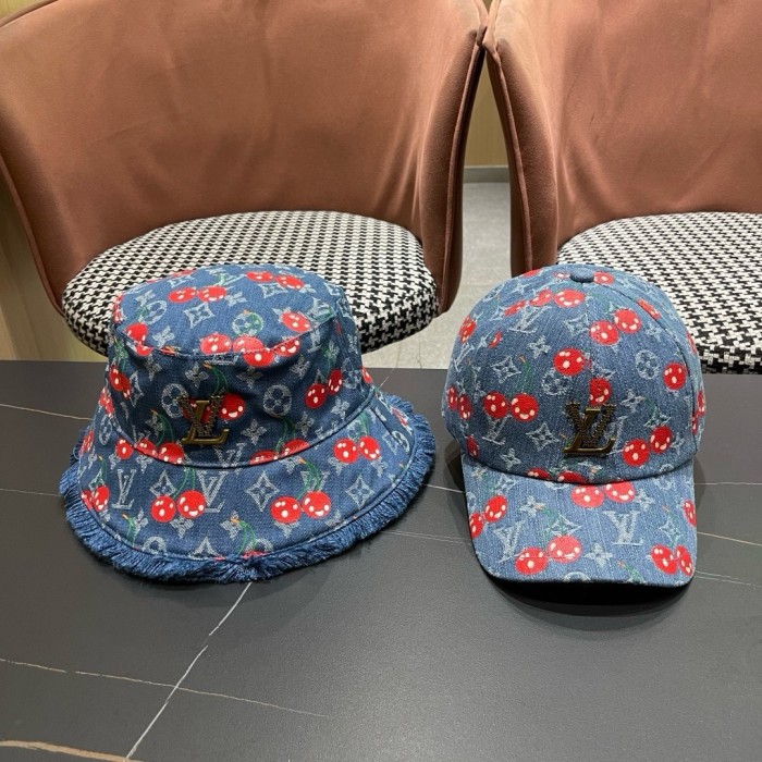 Louis Vuitton Men Womens Cap LV Denim Cerise Baseball Hat Luxury Brand with Original Box Whatsapp 【+1-3239614486】