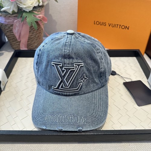 Louis Vuitton Men Womens Cap Baseball Hat LV Denim Washed Cap Luxury Brand with Original Box Whatsapp 【+1-3239614486】