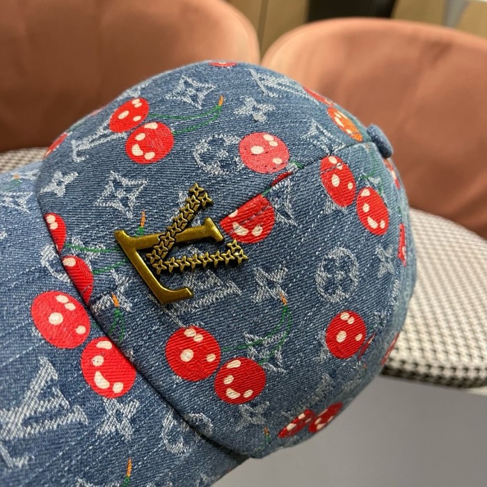 Louis Vuitton Men Womens Cap LV Denim Cerise Baseball Hat Luxury Brand with Original Box Whatsapp 【+1-3239614486】