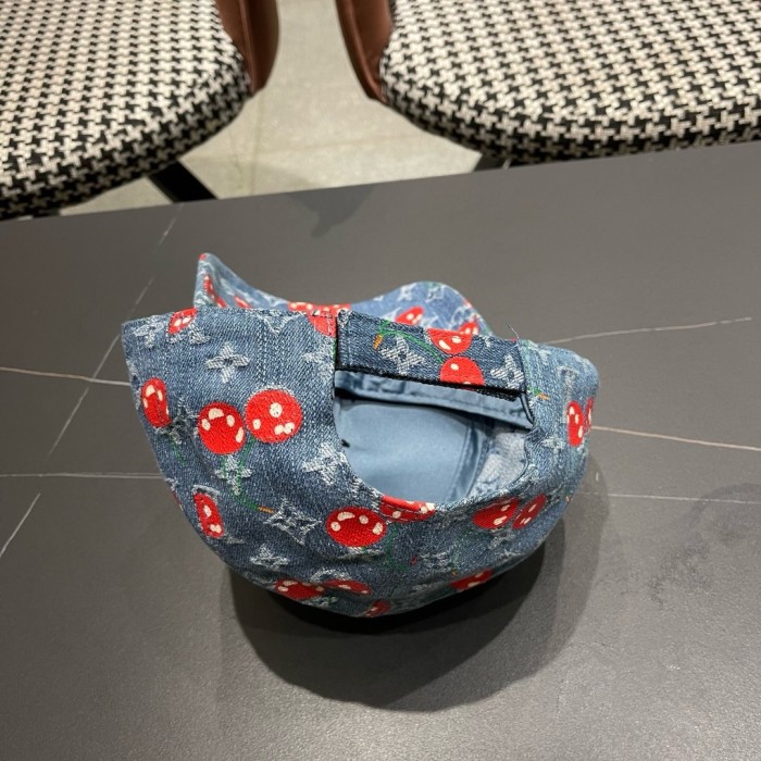 Louis Vuitton Men Womens Cap LV Denim Cerise Baseball Hat Luxury Brand with Original Box Whatsapp 【+1-3239614486】