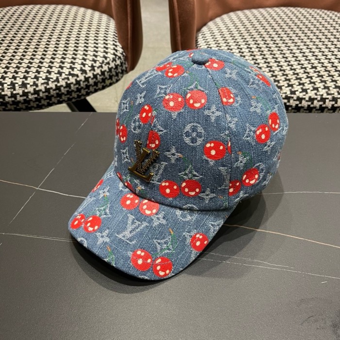 Louis Vuitton Men Womens Cap LV Denim Cerise Baseball Hat Luxury Brand with Original Box Whatsapp 【+1-3239614486】