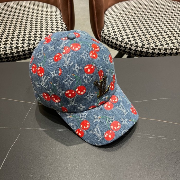 Louis Vuitton Men Womens Cap LV Denim Cerise Baseball Hat Luxury Brand with Original Box Whatsapp 【+1-3239614486】