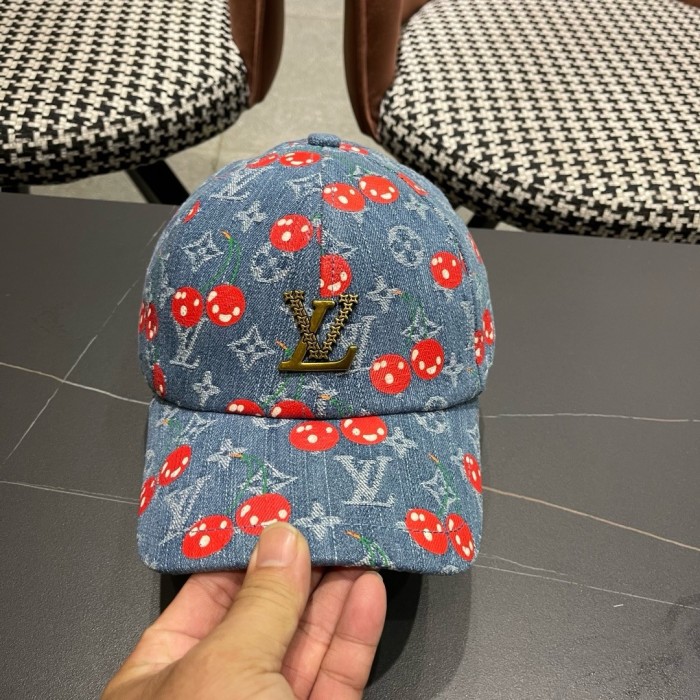 Louis Vuitton Men Womens Cap LV Denim Cerise Baseball Hat Luxury Brand with Original Box Whatsapp 【+1-3239614486】
