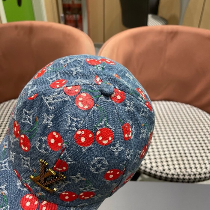 Louis Vuitton Men Womens Cap LV Denim Cerise Baseball Hat Luxury Brand with Original Box Whatsapp 【+1-3239614486】