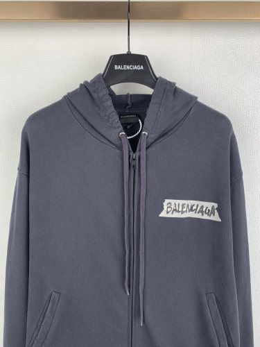 Balenciaga Womens Mens Long Sleeve Hoodie Sweatshirt Luxury Brand Mens Hoodies MEN'S MASKING TAPE OVERSIZED ZIP-UP HOODIE Whatsapp【+1-3239614486】