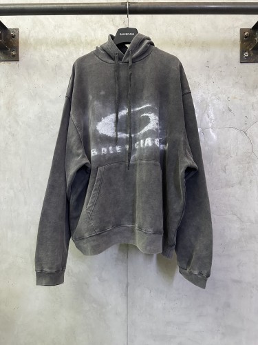 Balenciaga Womens Mens Long Sleeve Hoodie Sweatshirt MEN'S WASHED CRAYON LOOP OVERSIZED HOODIE Luxury Brand Whatsapp【+1-3239614486】