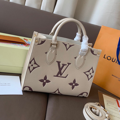 Louis Vuitton Womens Bags Handbags Luxury Brand M45659 OnTheGo PM Bicolor Monogram Empreinte Leather with Original Box Whatsapp 【+1-3239614486】