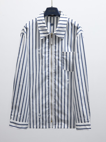 Louis Vuitton Mens Shirts Luxury Brand Mens Long-Sleeved Zip-Up Shirt Top Quality Whatsapp 【+1-3239614486】