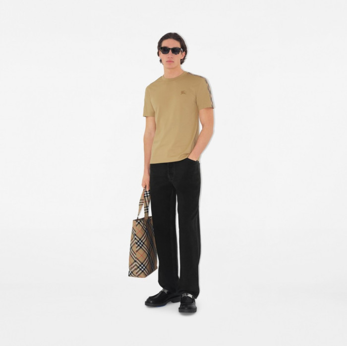 Burberry Luxury Brand Women Mens Short Sleeve T-Shirt Check Trim Cotton T-shirt 81062461 Whatsapp 【+1-3239614486】