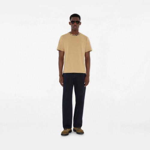 Burberry Luxury Brand Women Mens Short Sleeve T-Shirt Check Trim Cotton T-shirt 81128031 Whatsapp 【+1-3239614486】