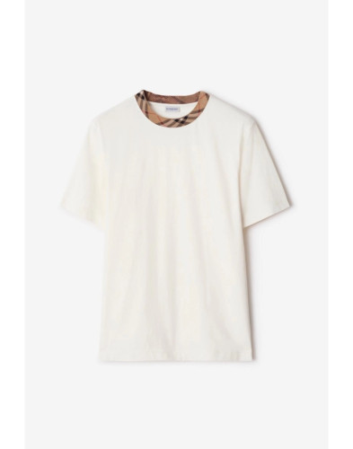 Burberry Luxury Brand Women Mens Short Sleeve T-Shirt Check Trim Cotton T-shirt 81101001 Whatsapp 【+1-3239614486】