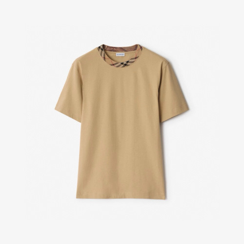 Burberry Luxury Brand Women Mens Short Sleeve T-Shirt Check Trim Cotton T-shirt 81128031 Whatsapp 【+1-3239614486】