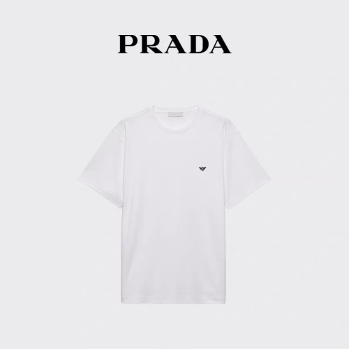 Prada Luxury Brand Men Womens Short Sleeve T-Shirt Mens Cotton T-shirt UJN954_240_F0009_S_OOO Whatsapp 【+1-3239614486】