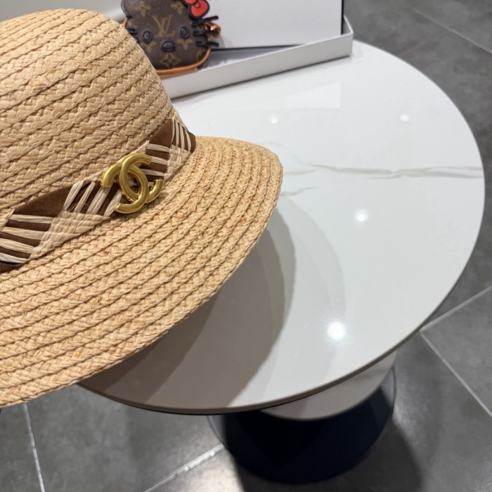 Chanel Womens Hats Luxury Brand Raffia Raffia Straw Hat with Original Box Whatsapp 【+1-3239614486】