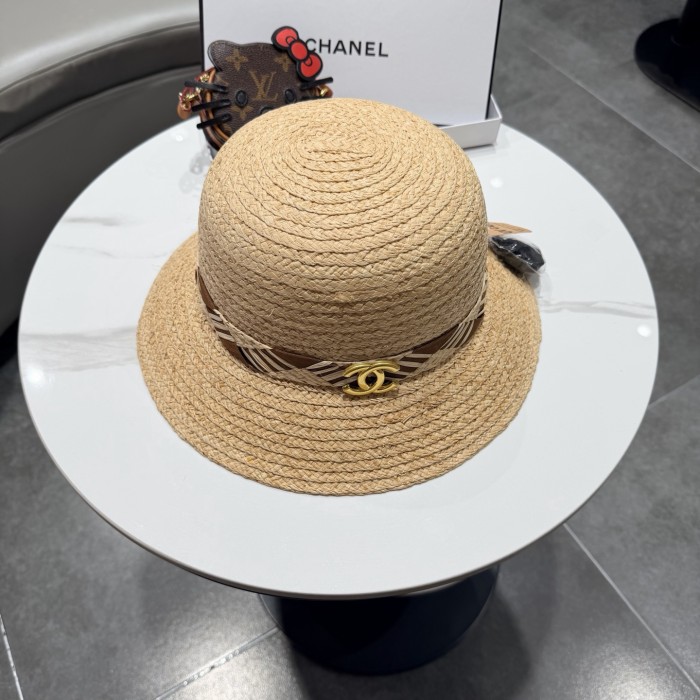 Chanel Womens Hats Luxury Brand Raffia Raffia Straw Hat with Original Box Whatsapp 【+1-3239614486】