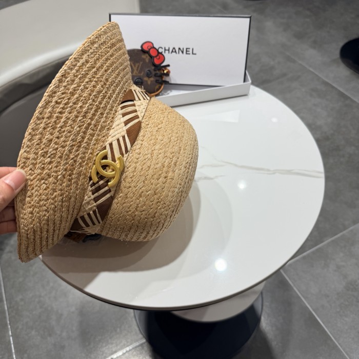 Chanel Womens Hats Luxury Brand Raffia Raffia Straw Hat with Original Box Whatsapp 【+1-3239614486】