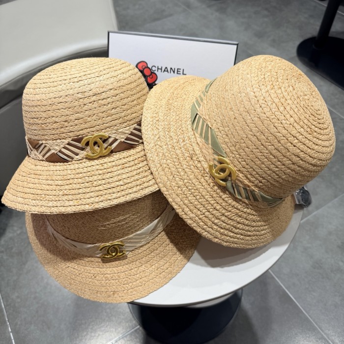 Chanel Womens Hats Luxury Brand Raffia Raffia Straw Hat with Original Box Whatsapp 【+1-3239614486】