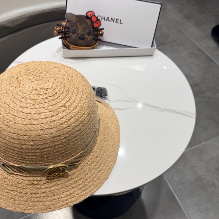 Chanel Womens Hats Luxury Brand Raffia Raffia Straw Hat with Original Box Whatsapp 【+1-3239614486】