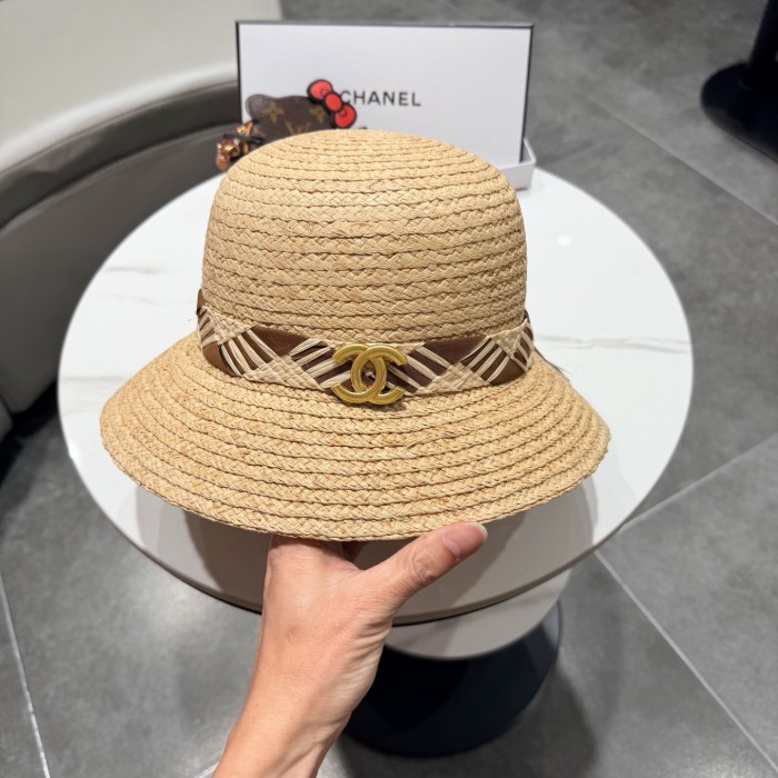 Chanel Womens Hats Luxury Brand Raffia Raffia Straw Hat with Original Box Whatsapp 【+1-3239614486】