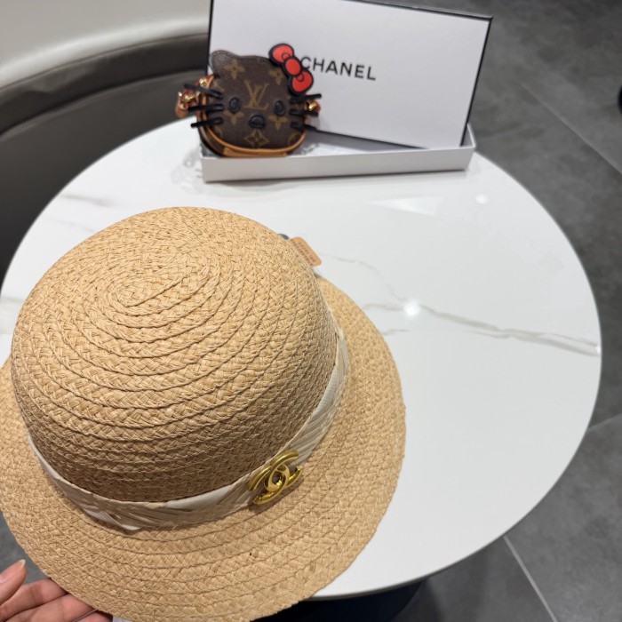 Chanel Womens Hats Luxury Brand Raffia Raffia Straw Hat with Original Box Whatsapp 【+1-3239614486】