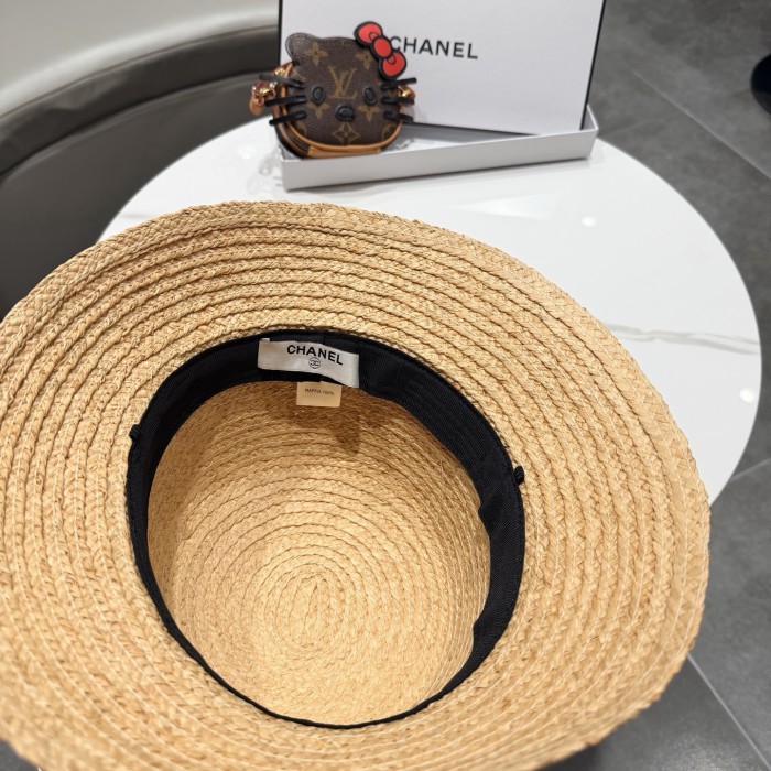 Chanel Womens Hats Luxury Brand Raffia Raffia Straw Hat with Original Box Whatsapp 【+1-3239614486】