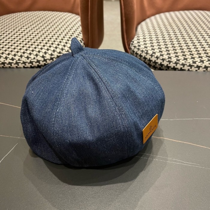 Moncler Womens Hats Luxury Brand Design Moncler Denim Beret Hat with Original Box Whatsapp【+1-3239614486】