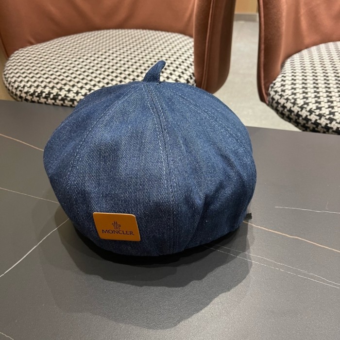 Moncler Womens Hats Luxury Brand Design Moncler Denim Beret Hat with Original Box Whatsapp【+1-3239614486】