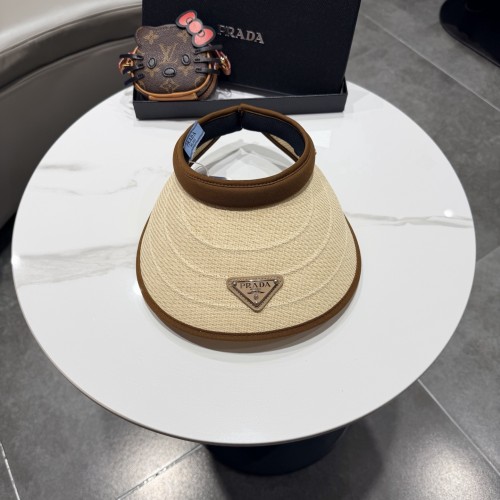 Prada Womens Hats Luxury Brand Design Prada Visor Hat with Original Box Whatsapp【+1-3239614486】