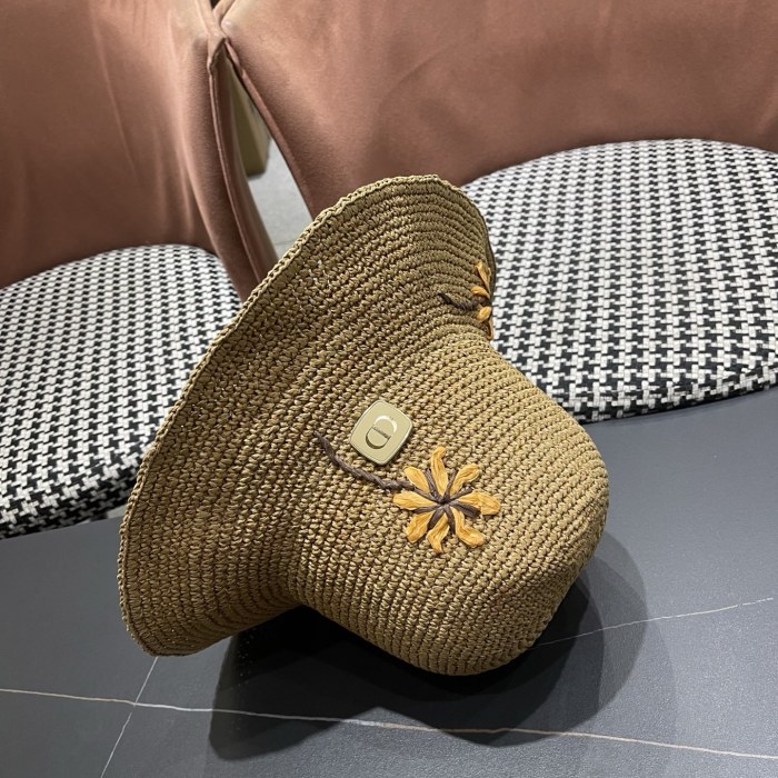 Dior Womens Raffia Straw Hat Luxury Brand Design Dior Cap with Original Box Whatsapp 【+1-3239614486】
