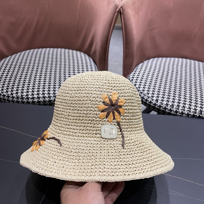 Dior Womens Raffia Straw Hat Luxury Brand Design Dior Cap with Original Box Whatsapp 【+1-3239614486】