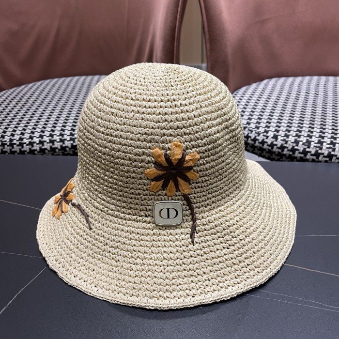 Dior Womens Raffia Straw Hat Luxury Brand Design Dior Cap with Original Box Whatsapp 【+1-3239614486】