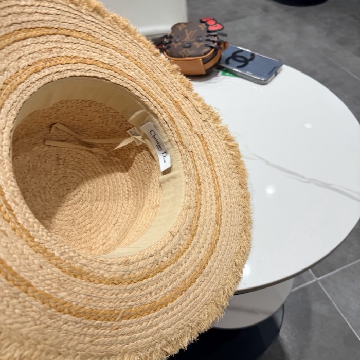 Dior Womens Raffia Straw Hat Luxury Brand Design Dior Cap with Original Box Whatsapp 【+1-3239614486】
