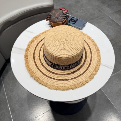 Dior Womens Raffia Straw Hat Luxury Brand Design Dior Cap with Original Box Whatsapp 【+1-3239614486】
