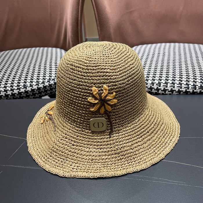 Dior Womens Raffia Straw Hat Luxury Brand Design Dior Cap with Original Box Whatsapp 【+1-3239614486】