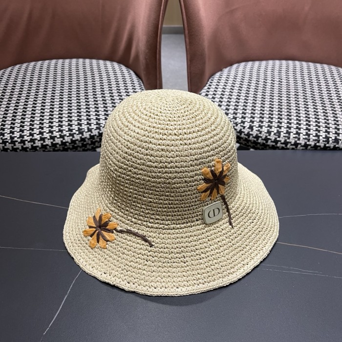 Dior Womens Raffia Straw Hat Luxury Brand Design Dior Cap with Original Box Whatsapp 【+1-3239614486】
