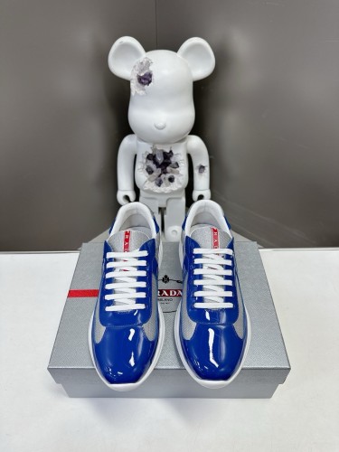 Prada Mens Shoes Sneakers Casual Luxury Brand Prada America's Cup Soft Rubber And Bike Fabric Sneakers with Original Box Whatsapp【+1-3239614486】