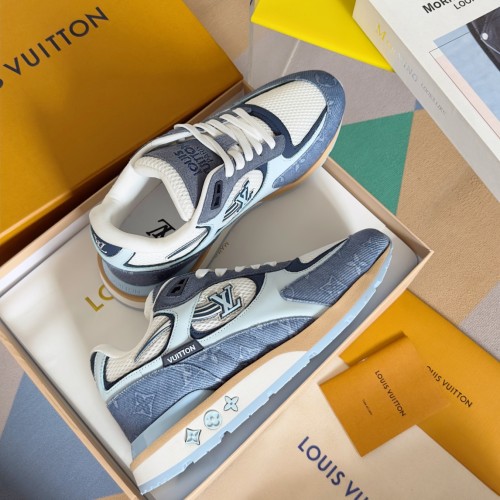 Louis Vuitton Men Shoes Sports RUN AWAY SNEAKER Running Design Luxury Brand with Original Box Mesh and suede calf leather 1A9J0M whatsapp 【+1-3239614486】
