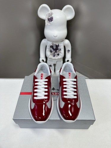 Prada Mens Shoes Sneakers Casual Luxury Brand Prada America's Cup Soft Rubber And Bike Fabric Sneakers with Original Box Whatsapp【+1-3239614486】