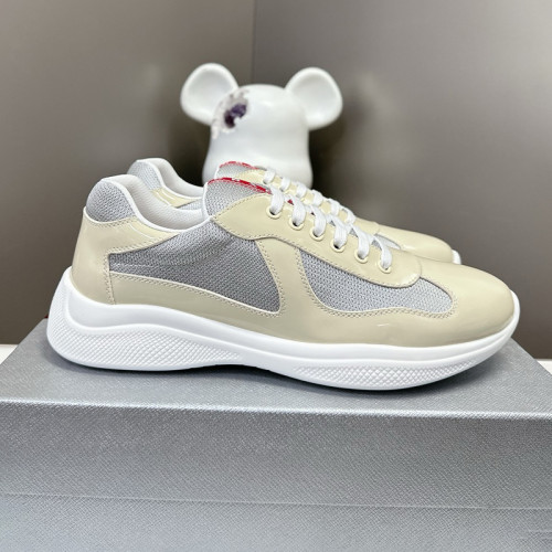 Prada Mens Shoes Sneakers Casual Luxury Brand Prada America's Cup Soft Rubber And Bike Fabric Sneakers with Original Box Whatsapp【+1-3239614486】
