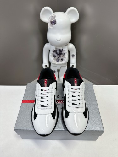 Prada Mens Shoes Sneakers Casual Luxury Brand Prada America's Cup Soft Rubber And Bike Fabric Sneakers with Original Box Whatsapp【+1-3239614486】