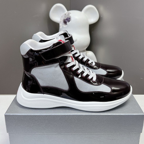 Prada Mens Shoes Sneakers Fashion Boots Casual Luxury Brand Prada America's Cup Soft Rubber And Bike Fabric Sneakers with Original Box Whatsapp【+1-3239614486】