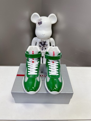 Prada Mens Shoes Sneakers Fashion Boots Casual Luxury Brand Prada America's Cup Soft Rubber And Bike Fabric Sneakers with Original Box Whatsapp【+1-3239614486】