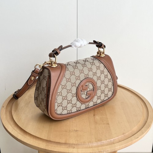Gucci Womens Bags Shoulder Messenger Bag Luxury Brand GG GUCCI BLONDIE SMALL TOP HANDLE BAG with Original Box 815714 HAAKG 9755