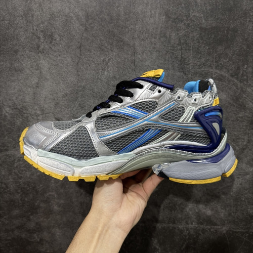 Balenciaga Mens Shoes Sneakers Luxury Brand Runner Sneaker in blue, white, grey and black mesh and nylon with Original Box 677403W3RB34912
