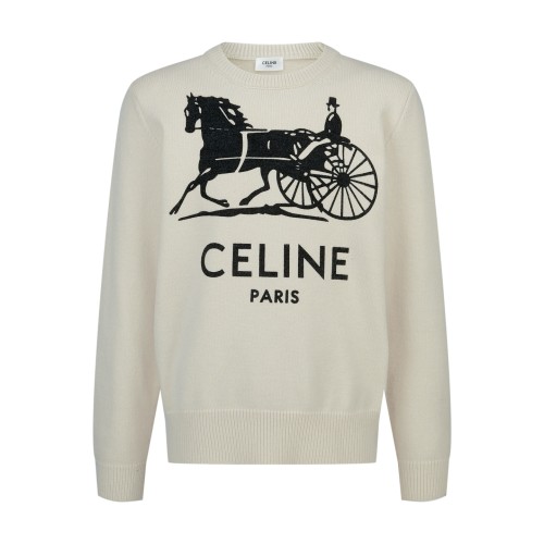 Celine Men Womens Sweater Luxury Brand Womens Knitwear CREWNECK SWEATER IN CASHMERE Top Quality Whatsapp【+1-3239614486】