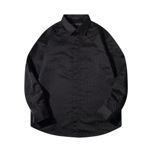 Louis Vuitton Women Mens Long Sleeve Shirts Luxury Brand Mens Mini Monogram Silk Evening Shirt Top Quality Whatsapp 【+1-3239614486】