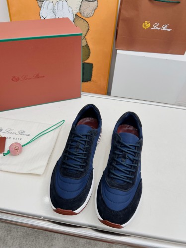 Loro Piana Mens Shoes Sneakers Casual Design Luxury Brand Tennis Walk Sneaker Suede Calf Split with Original Box whatsapp 【+1-3239614486】