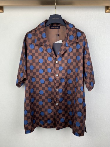 Louis Vuitton Mens Short Sleeve Shirts Luxury Brand Mens Shirt Top Quality Whatsapp 【+1-3239614486】