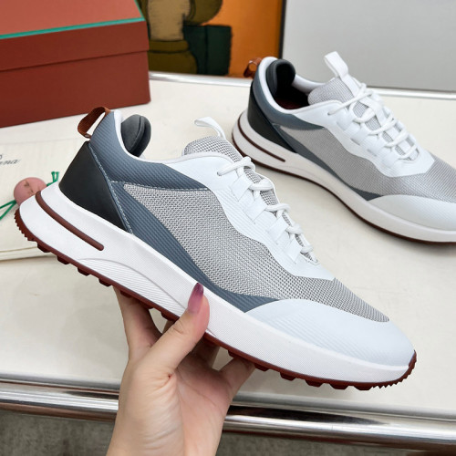 Loro Piana Mens Shoes Sneakers Casual Design Luxury Brand Tennis Walk Sneaker Suede Calf Split with Original Box whatsapp 【+1-3239614486】