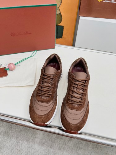 Loro Piana Mens Shoes Sneakers Casual Design Luxury Brand Tennis Walk Sneaker Suede Calf Split with Original Box whatsapp 【+1-3239614486】